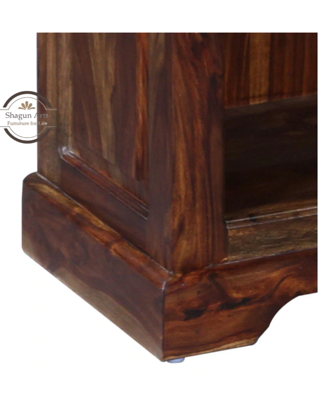 Fanny Solid Sheesham Wood 3-Tier Bookshelf in Provincial Teak Finish