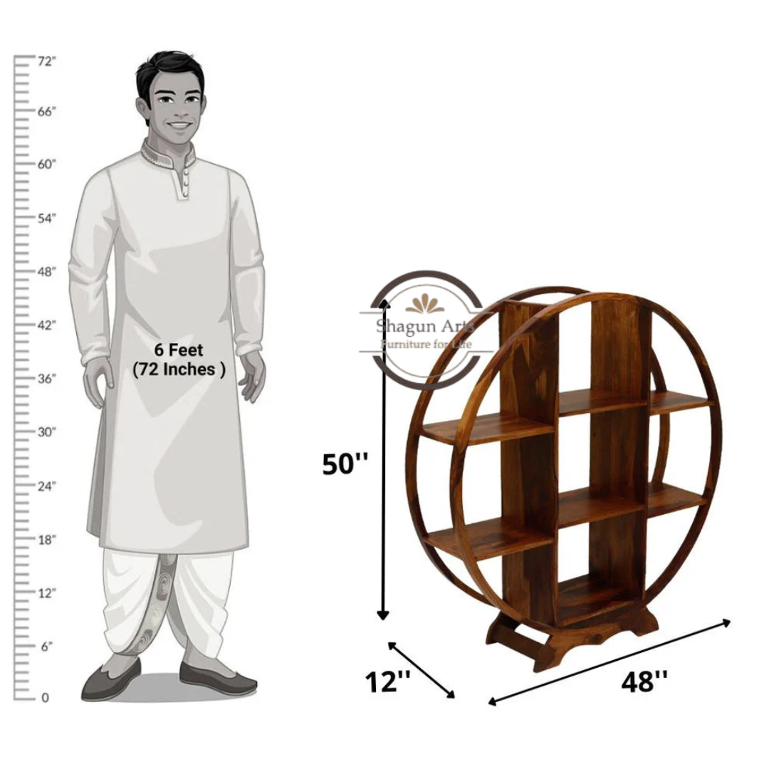 Fintan Solid Wood Circular Display Shelf