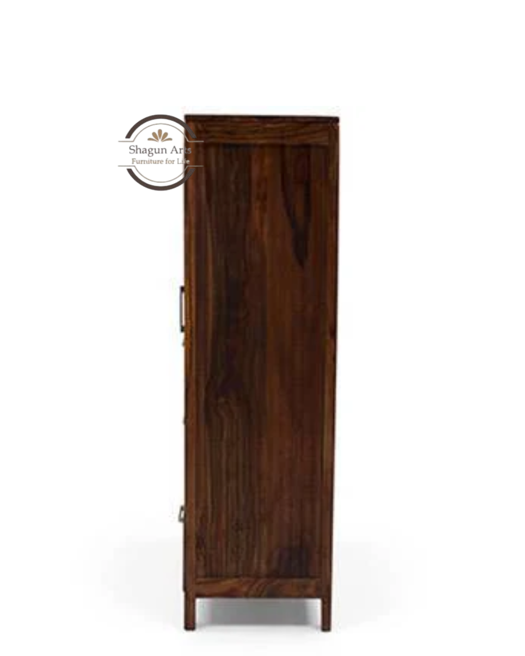 Theo Solid Sheesham Wood Multi-Storage Bookshelf Carnegie Cabinet