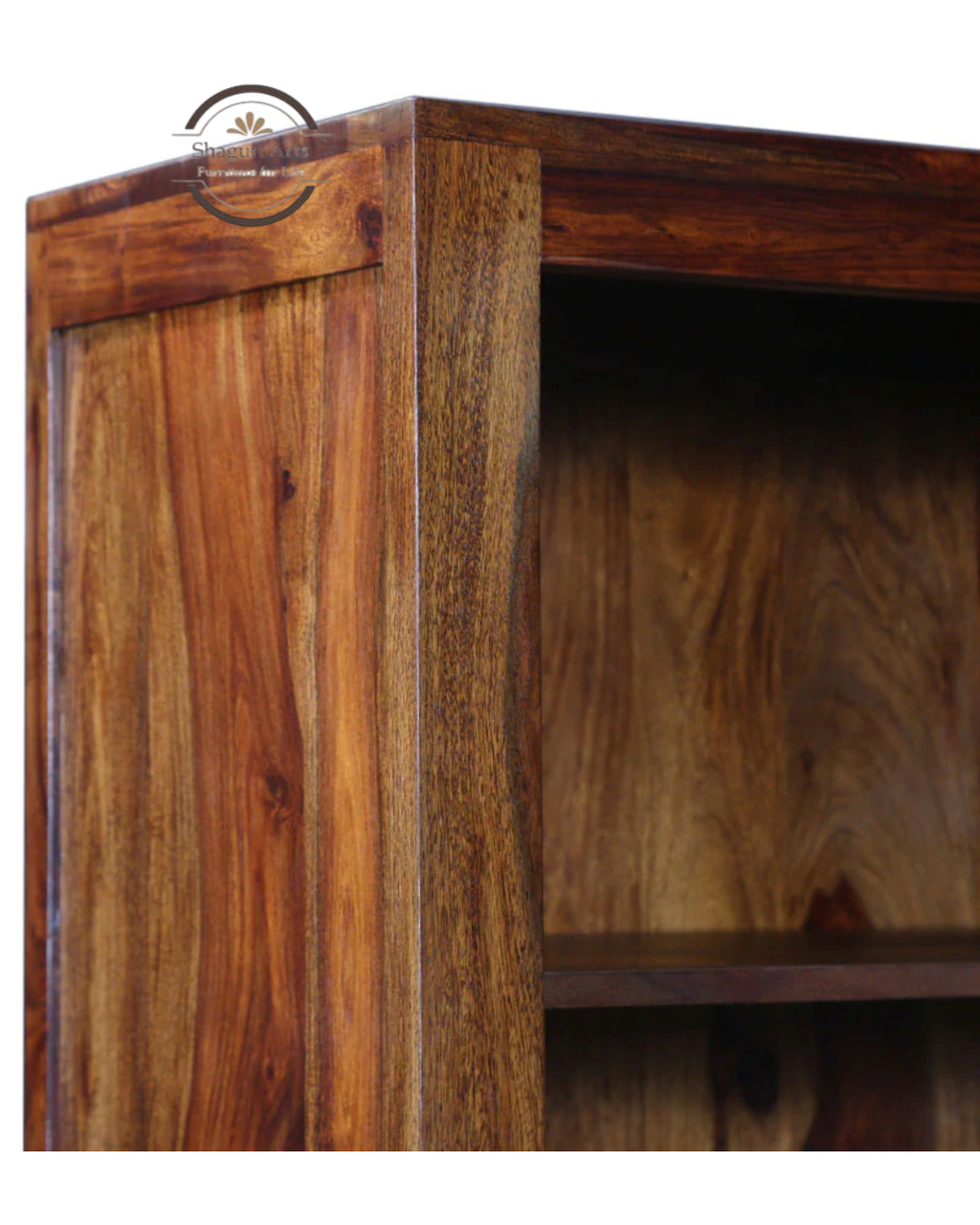 Fanny Solid Sheesham Wood Book Shelf in Provincial Teak Finish