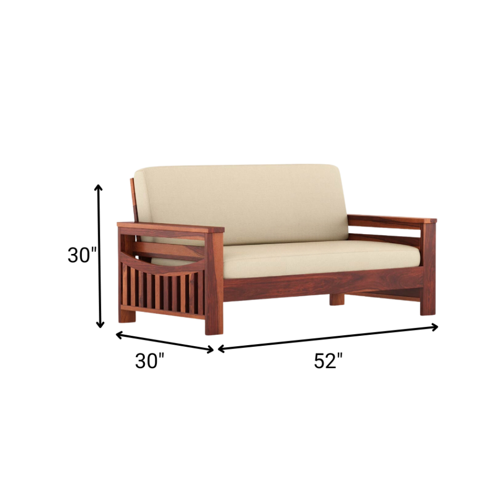 Damaris Solid Sheesham Wood 3 Seater Sofa