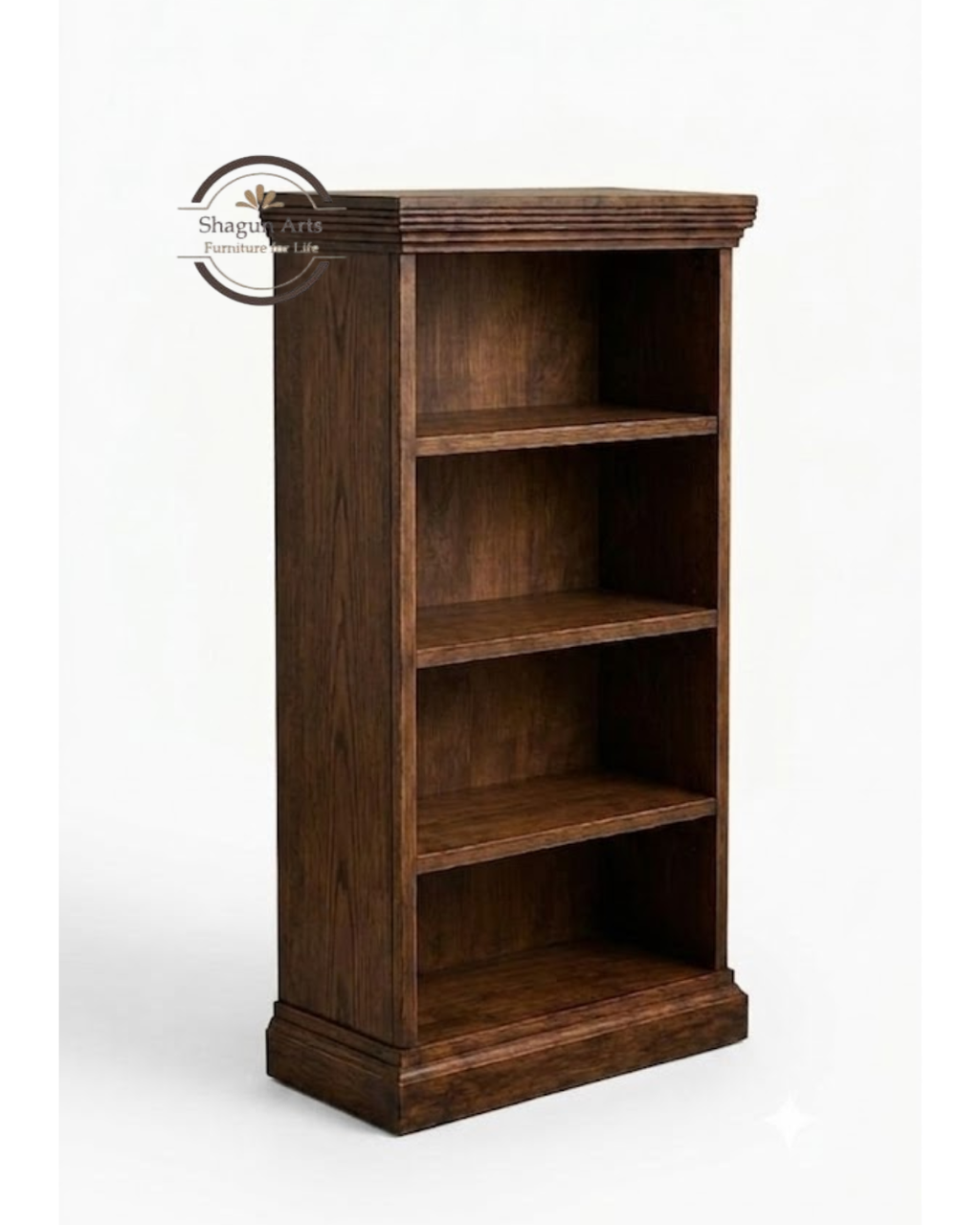 Louis Solid Sheesham Wood 5-tier Book Shelf In Natural Brown Finish