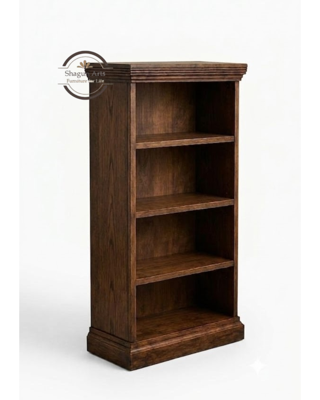 Louis Solid Sheesham Wood 5-tier Book Shelf In Natural Brown Finish