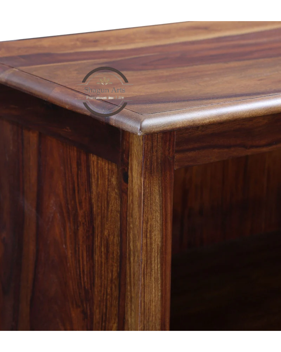 Osias Solid Sheesham Wood Bookshelf with Curved Legs In Provencial Teak Finish