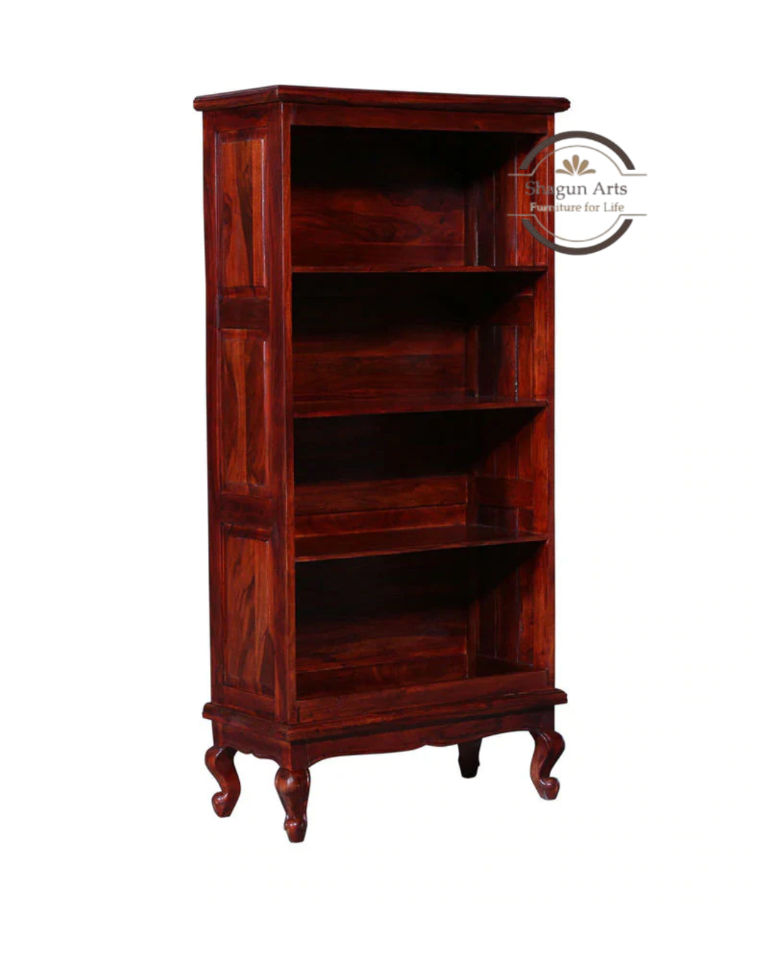 Portus Solid Sheesham Wood Book Shelf in Honey Oak Finish