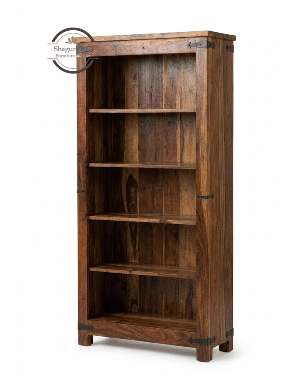 Siramika Solid Sheesham Wood Book Shelf in Honey Oak Finish
