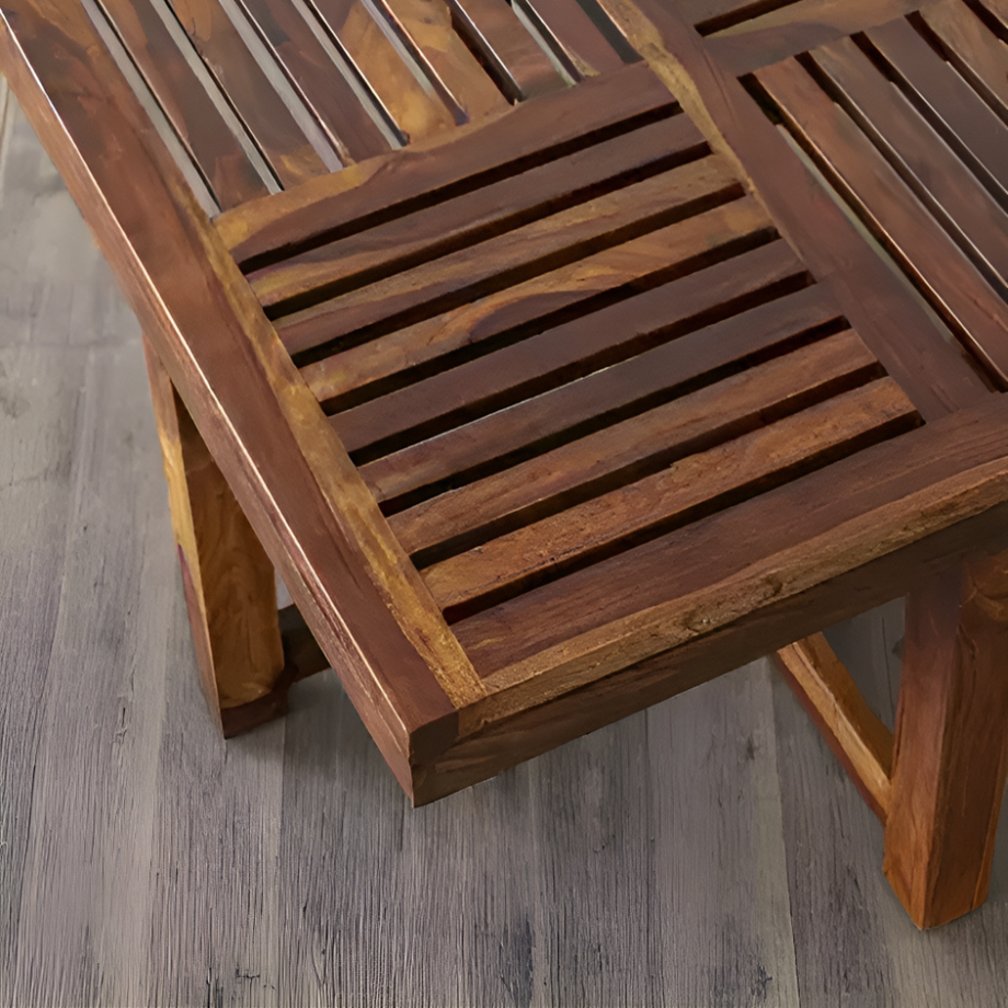 Rowan Solid Sheesham Wood Centre Coffee Table With 4 Stools