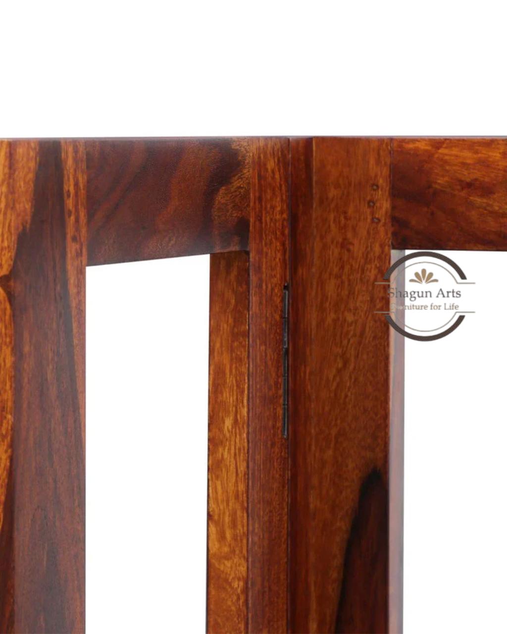 Severino Solid Sheesham Wood Corner Bookshelf in Honey Oak Finish