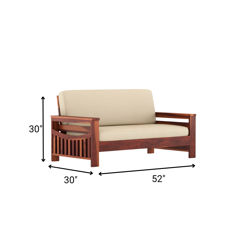 Winslow Solid Sheesham Wood 2 Seater Sofa