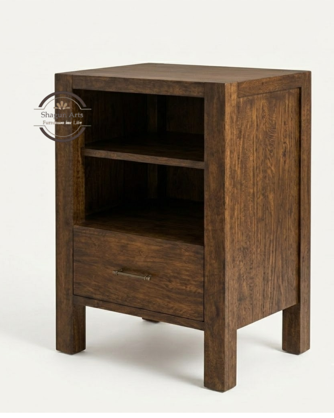 Vayaka Solid Sheesham Wood Cabinet In Honey Oak Finish