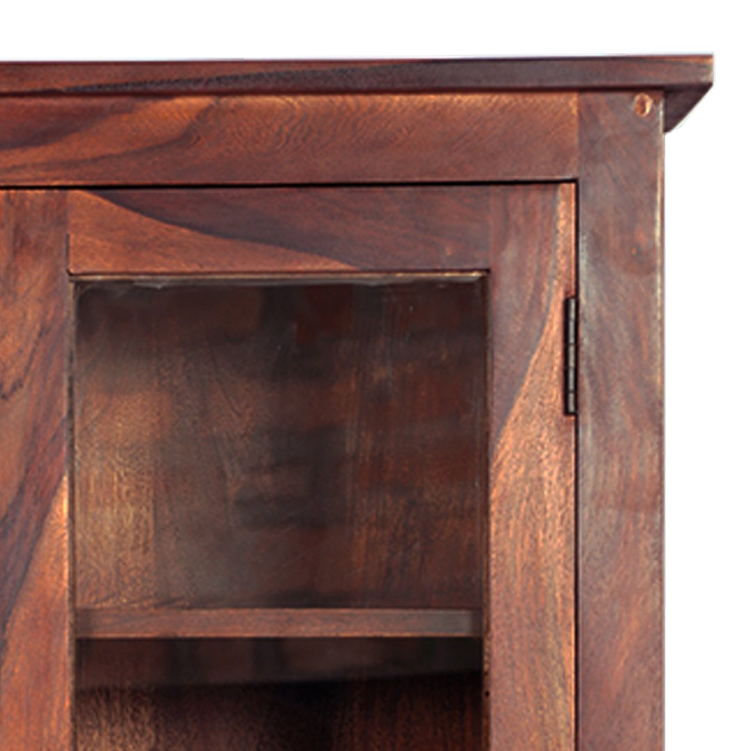 Pietro Tiffany Display Shelf (Sheesham Wood, Honey Oak)