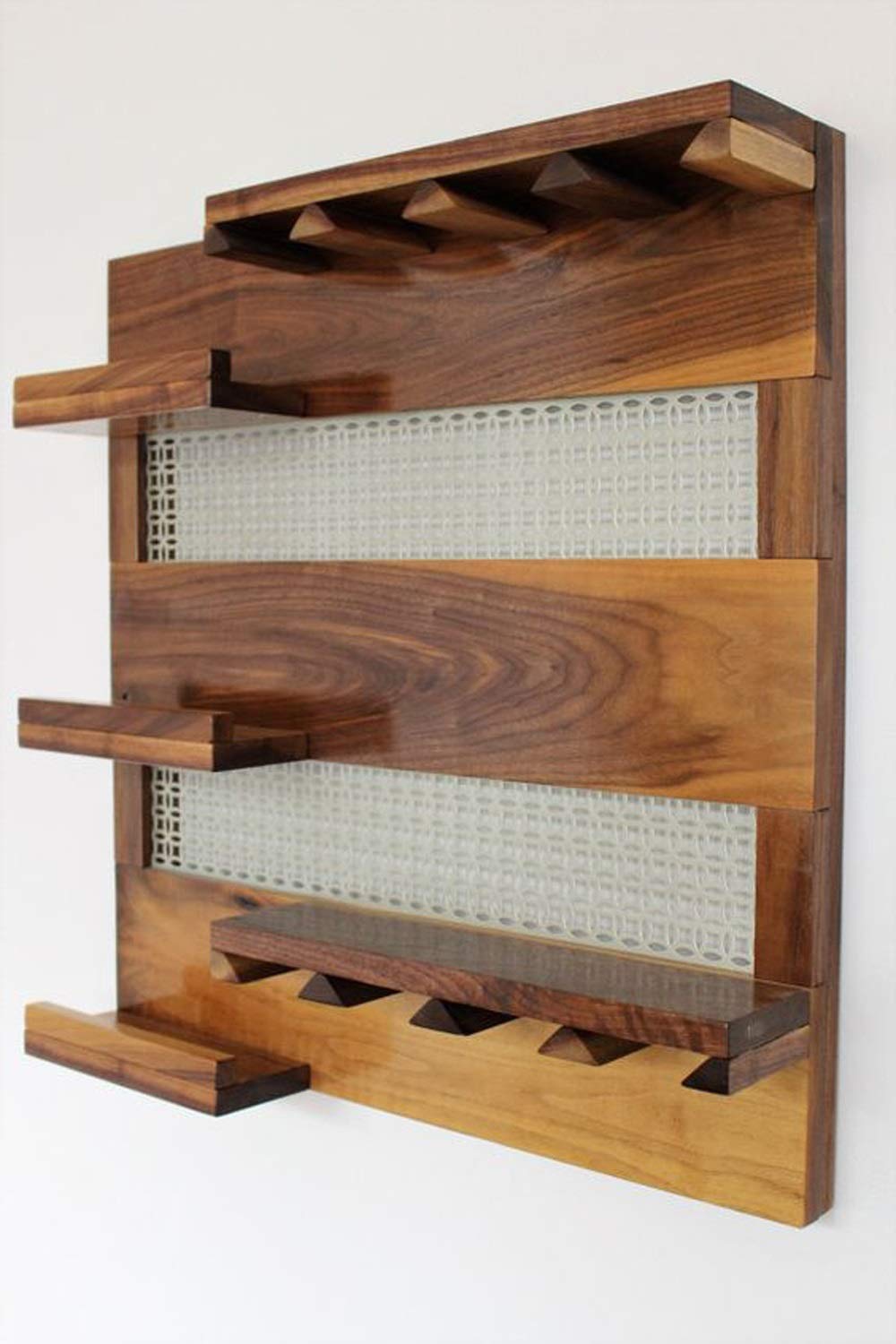 Auric Large Wine Rack Bar Cabinets | Ladder Shape Wine Storage Bar for Home and Party, Wine Rack with Bottle and Glass Hanger Made Up with Solid Indian Sheesham Wood-Natural Finish