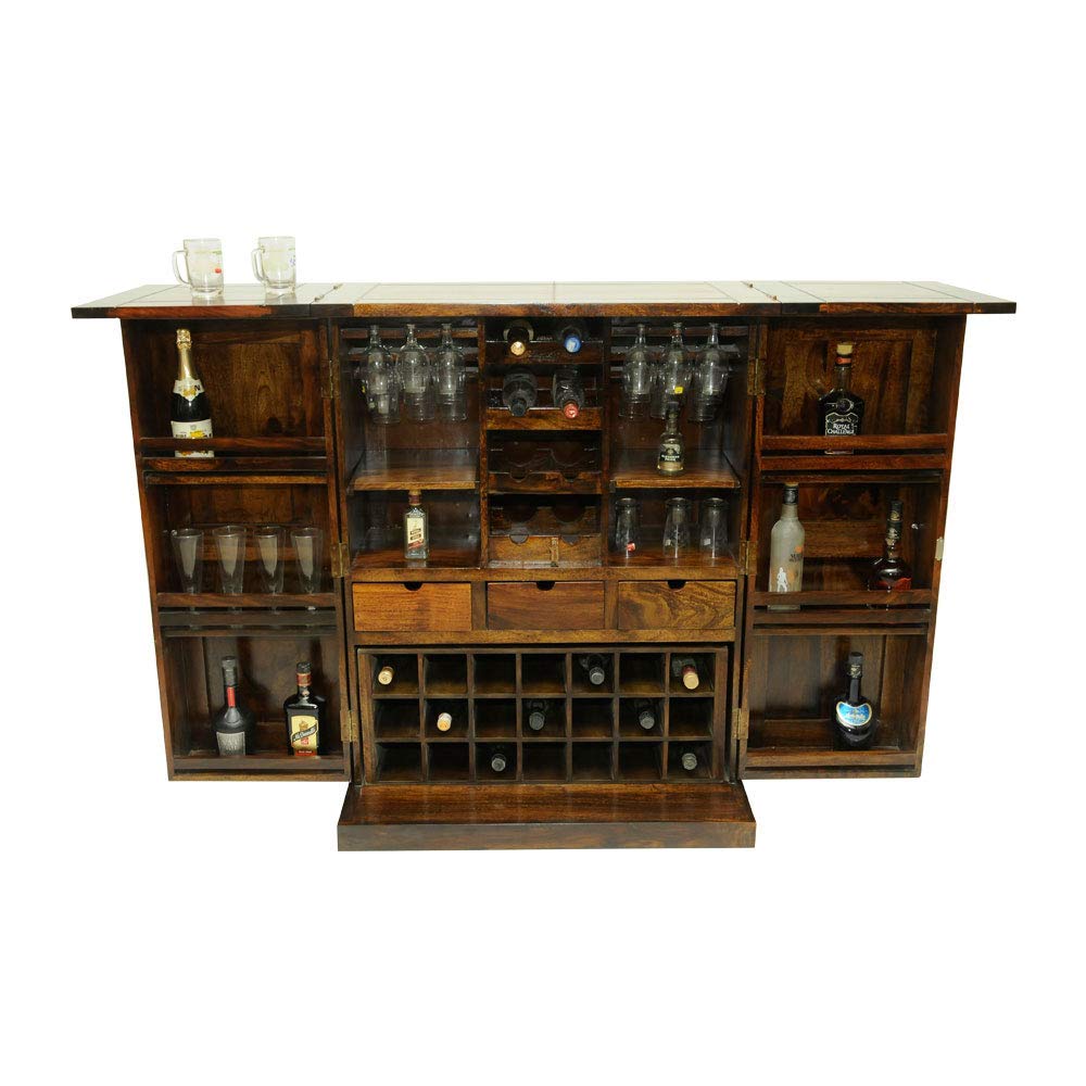 Sheesham Wood Bar Cabinet for Bar Storage