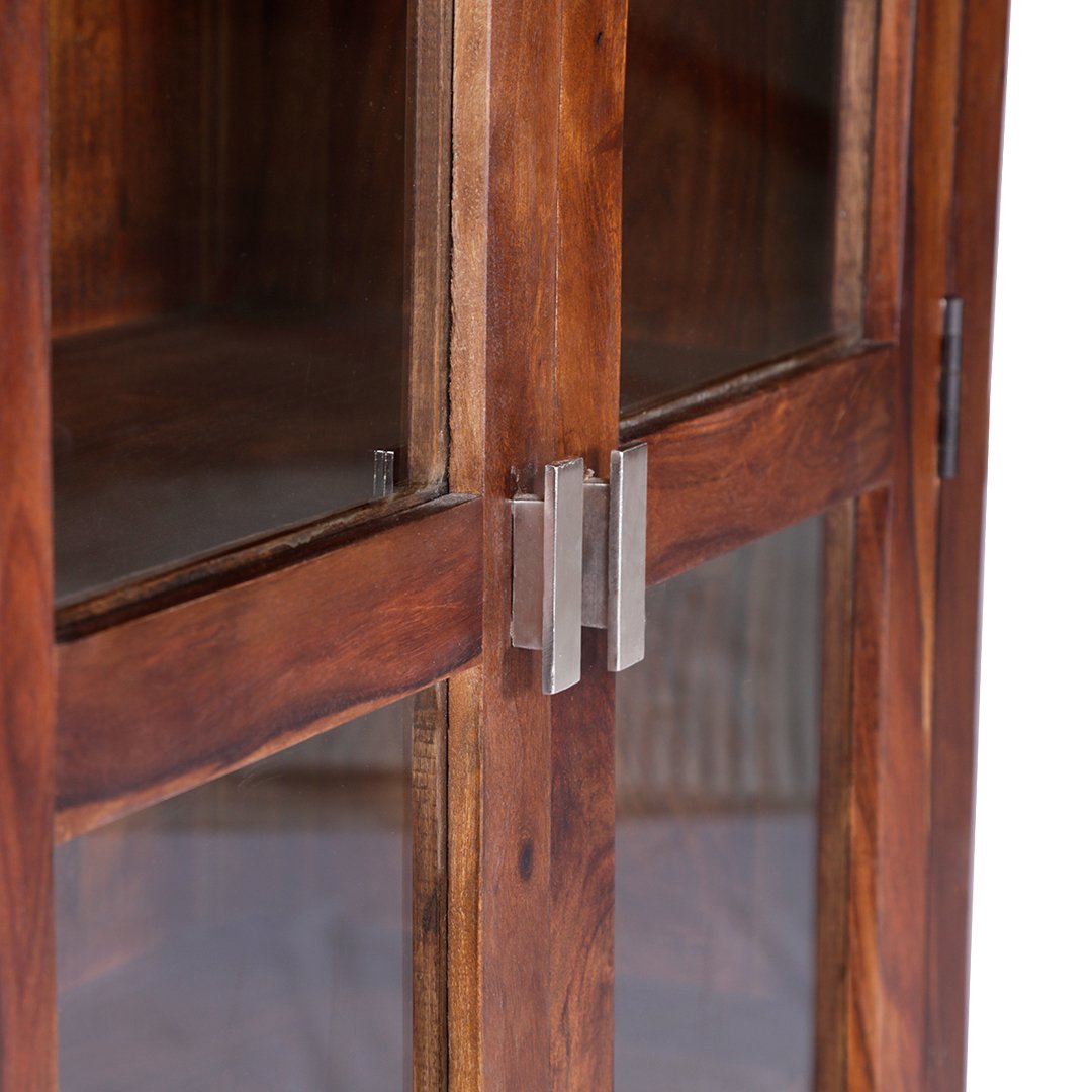 Pietro Tiffany Display Shelf (Sheesham Wood, Honey Oak)