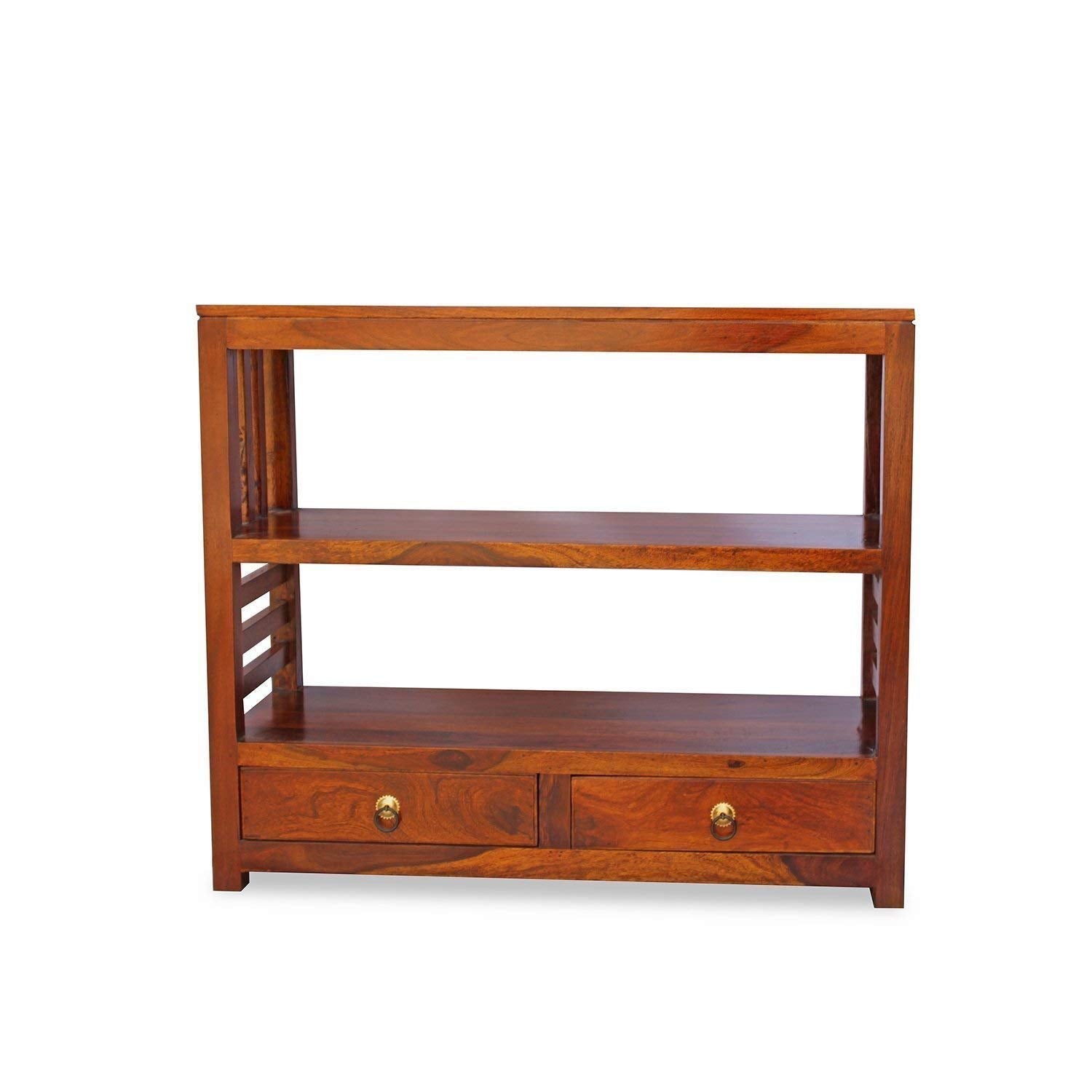 Lacey Sheesham Wood Console Tables with 2 Drawer for Living Room (Teak Finish)