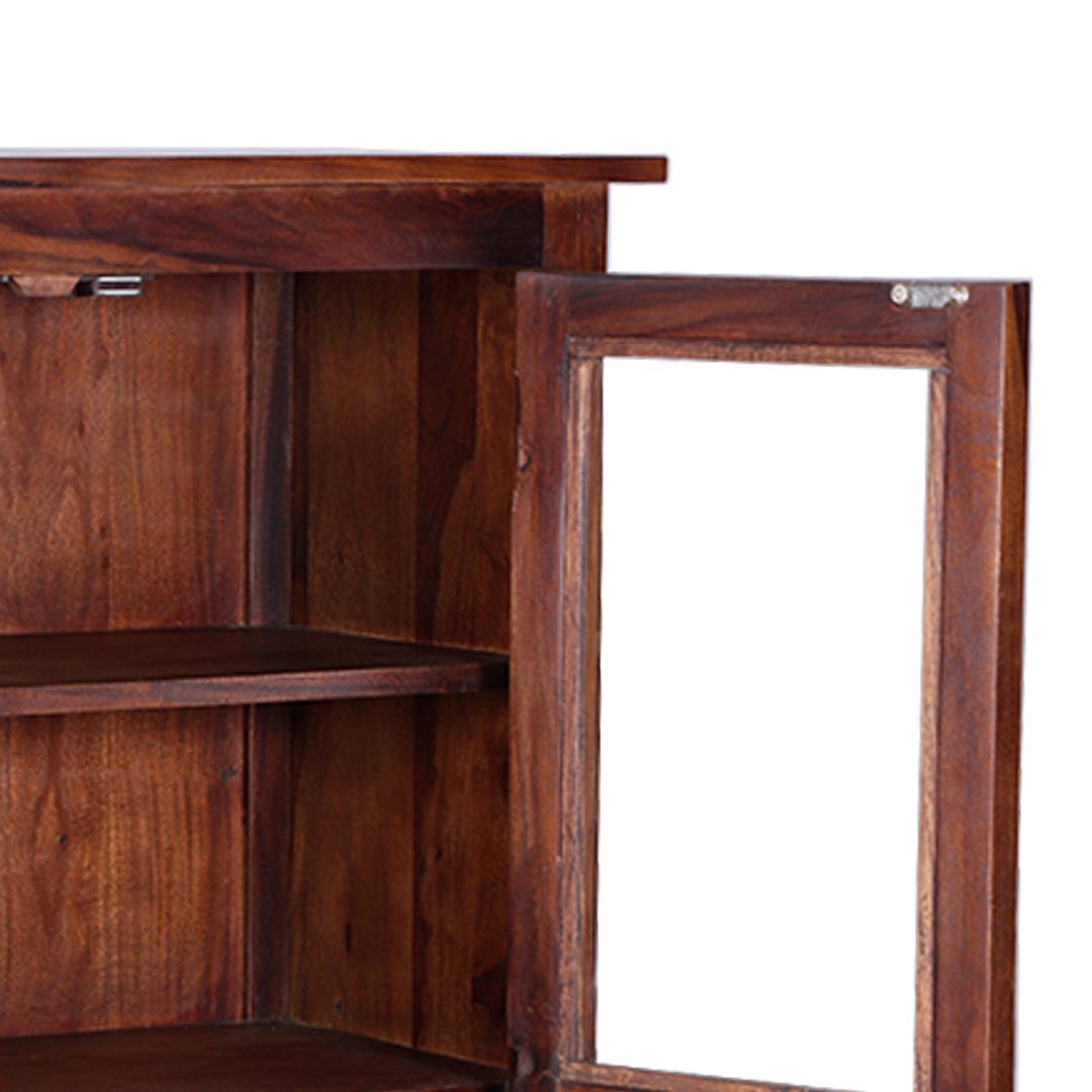 Pietro Tiffany Display Shelf (Sheesham Wood, Honey Oak)