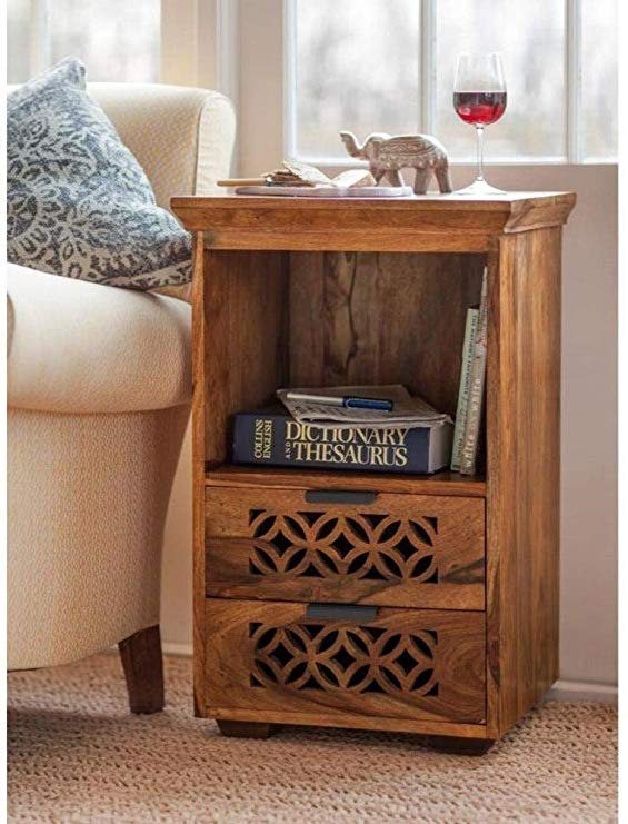 Persia Bed Side Cabinet (Natural Honey Finish)