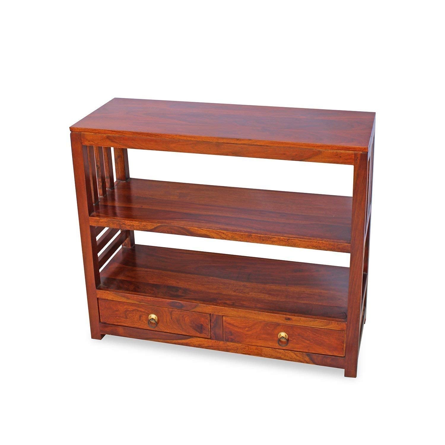 Lacey Sheesham Wood Console Tables with 2 Drawer for Living Room (Teak Finish)
