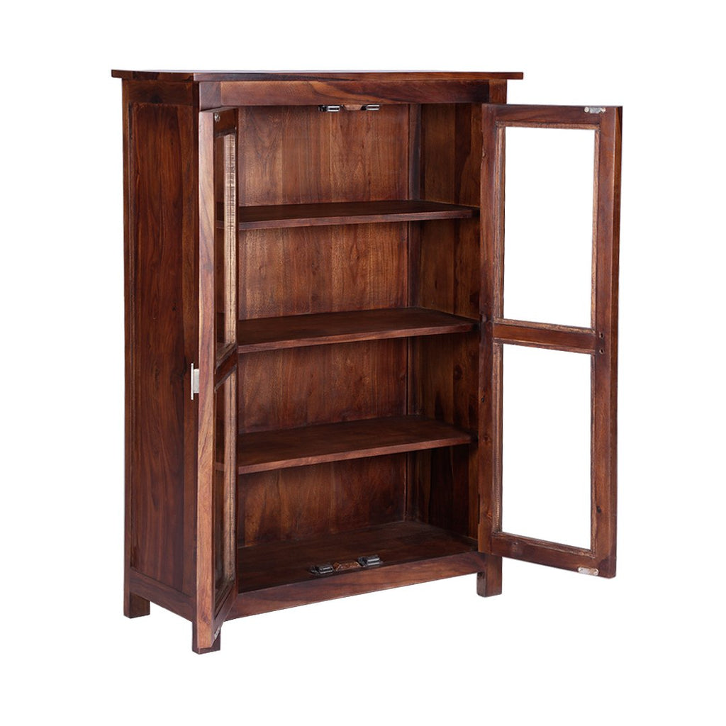 Pietro Tiffany Display Shelf (Sheesham Wood, Honey Oak)