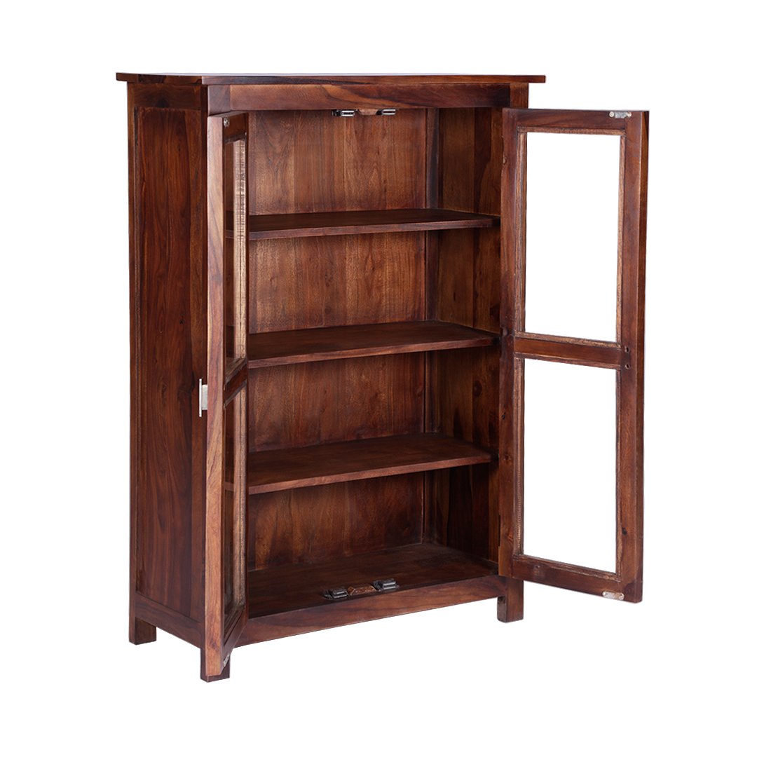Pietro Tiffany Display Shelf (Sheesham Wood, Honey Oak)