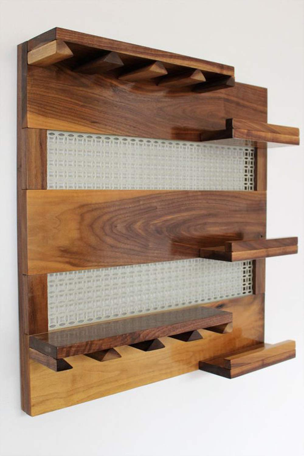 Auric Large Wine Rack Bar Cabinets | Ladder Shape Wine Storage Bar for Home and Party, Wine Rack with Bottle and Glass Hanger Made Up with Solid Indian Sheesham Wood-Natural Finish