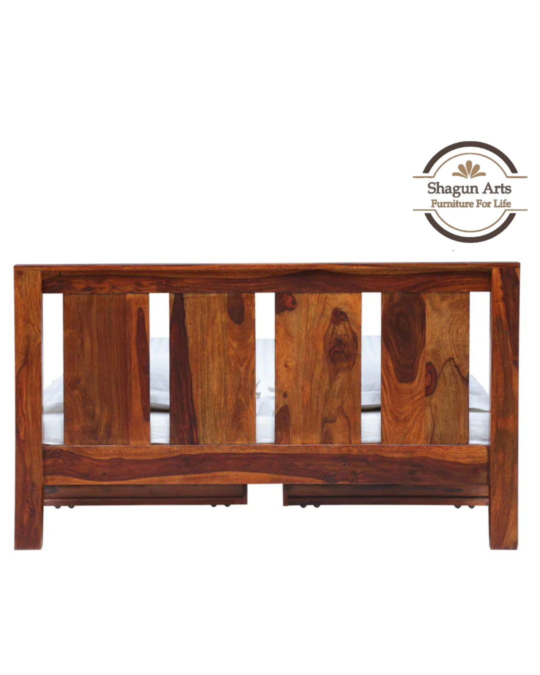 Adolph Solid Wood Queen Size Bed with Storage in Honey Oak Finish