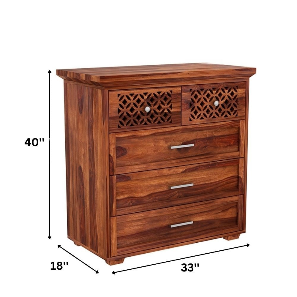 Grier Solid Sheesham Wood Chest of Drawer