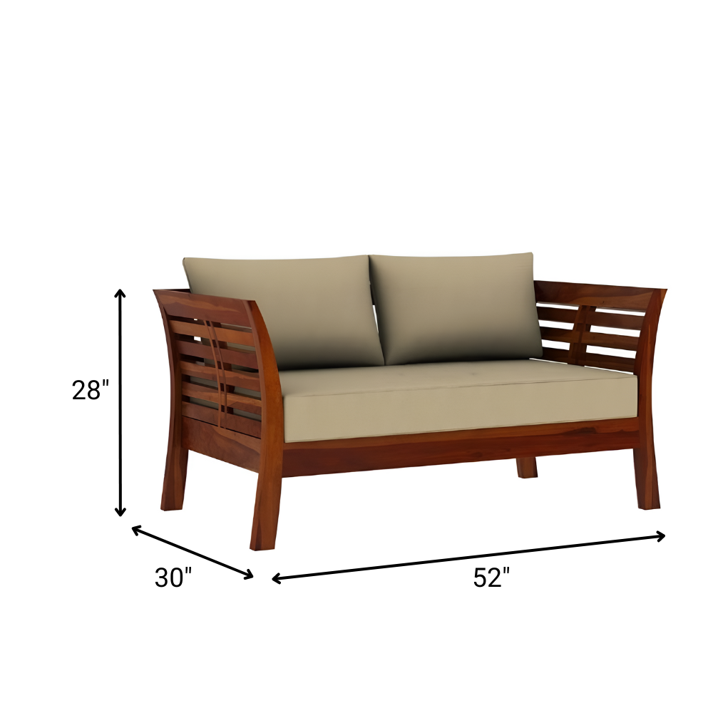 Eamon Solid Sheesham Wood 2 Seater Sofa