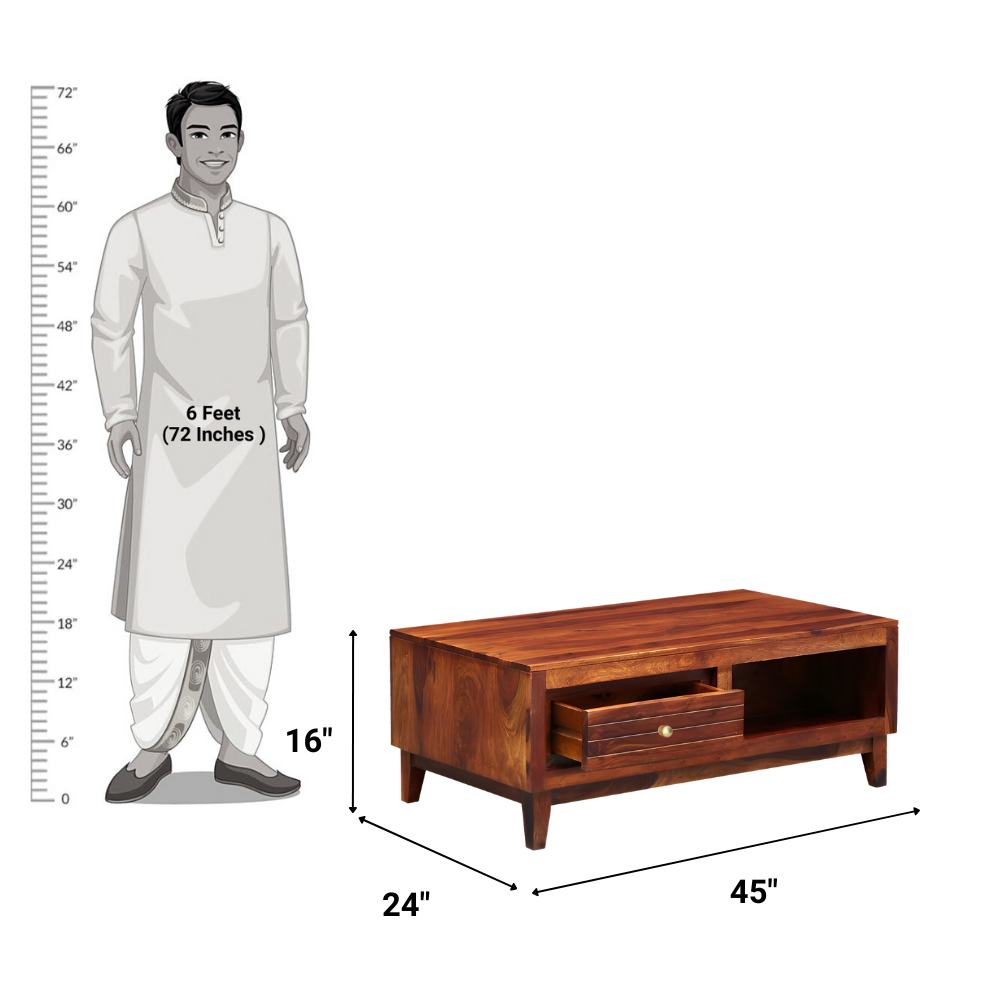 Quinlan Solid Sheesham Wood Coffee Table