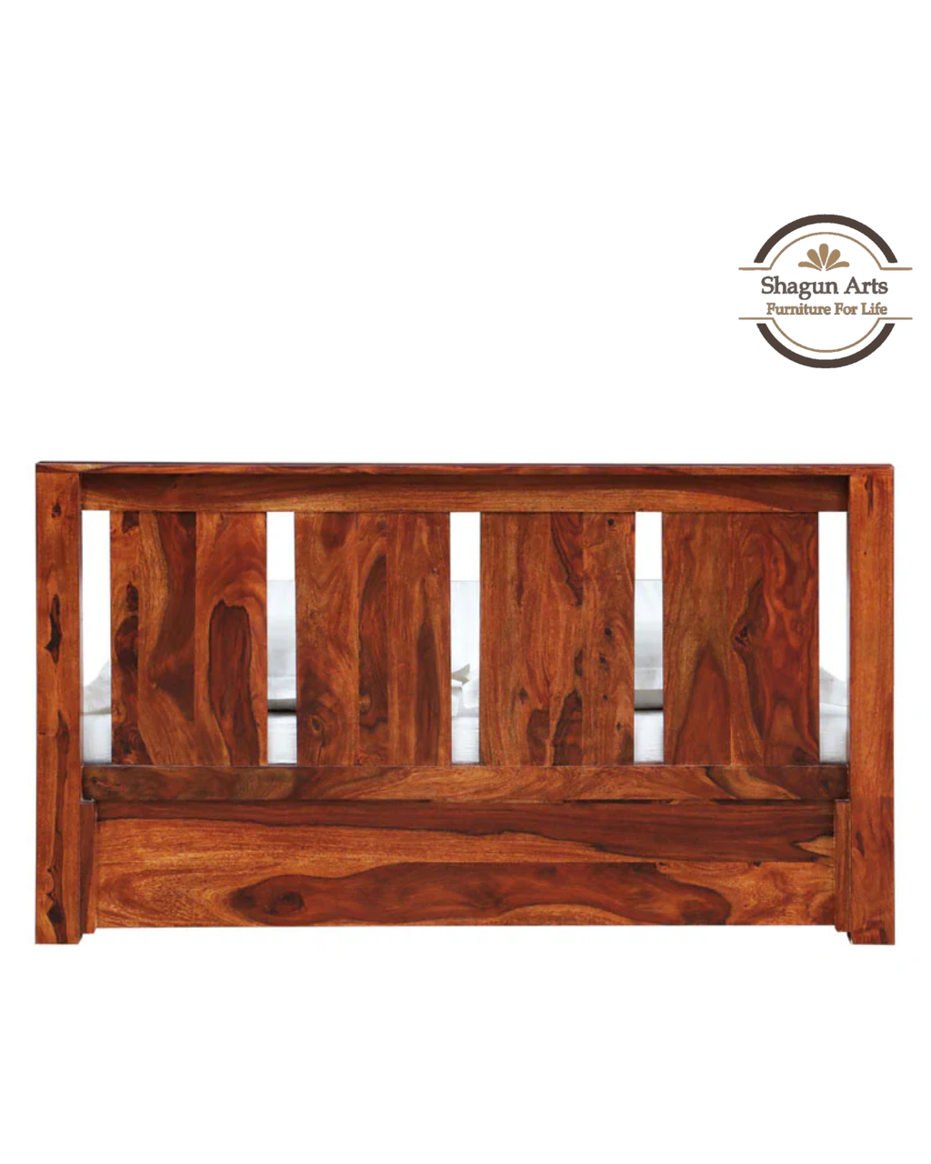 Denzel  Solid Wood King Size Bed with Storage in Honey Oak Finish