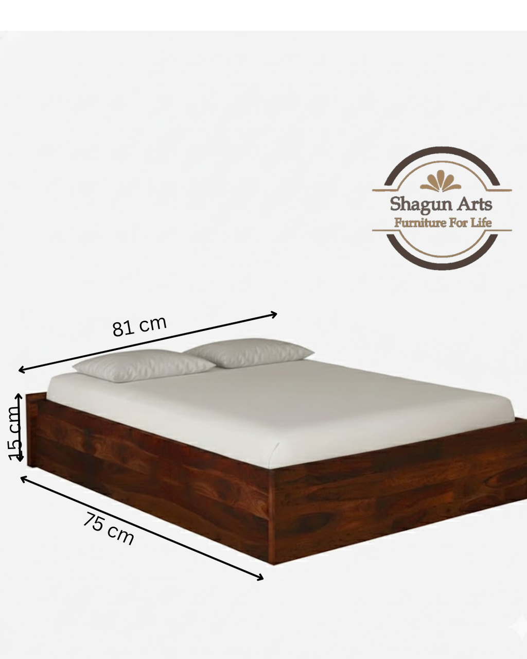 Solid Wood King Size Bed with Storage in Provincial Teak Finish