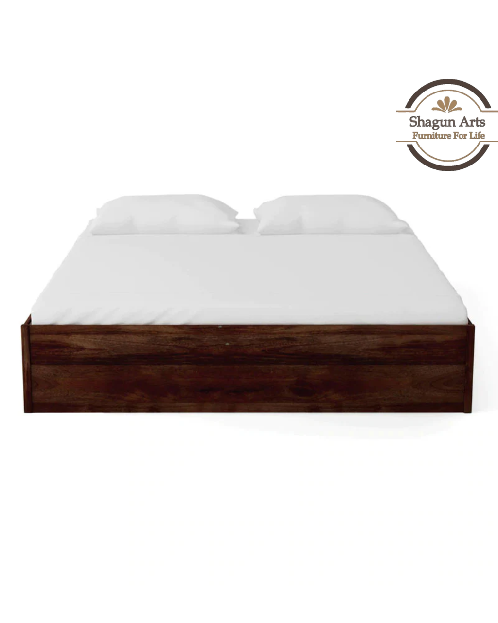 Solid Wood King Size Bed with Storage in Provincial Teak Finish