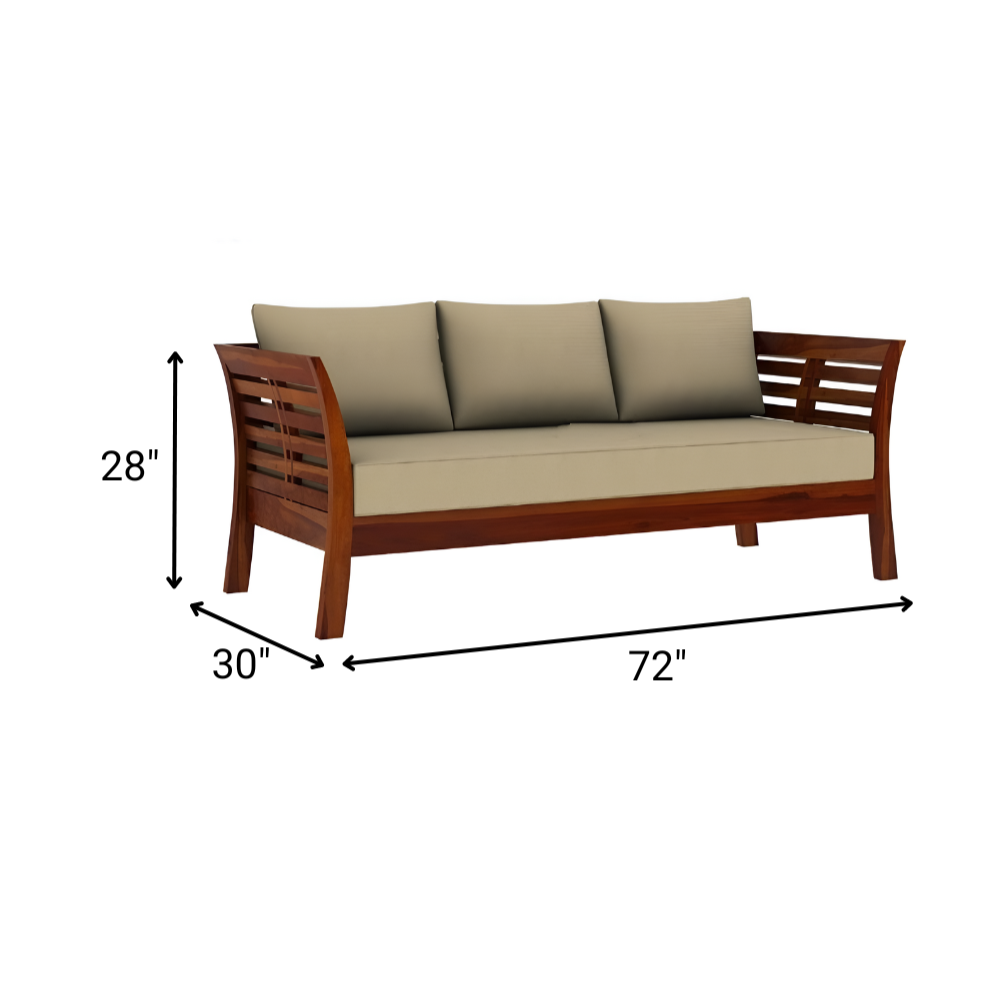 Grayson Solid Sheesham Wood 5 Seater Sofa