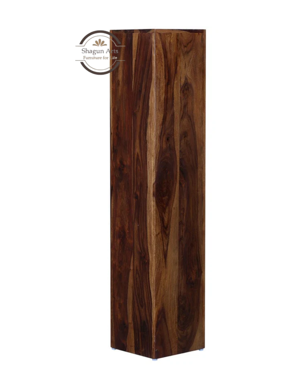 Anderson Solid Sheesham Wood 4-Tier Corner Bookshelf in Provincial Teak Finish