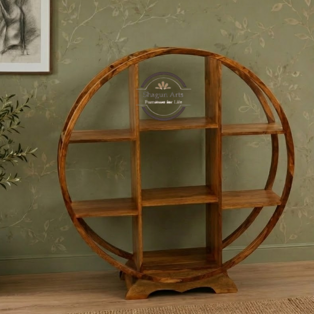 Fintan Solid Wood Circular Display Shelf