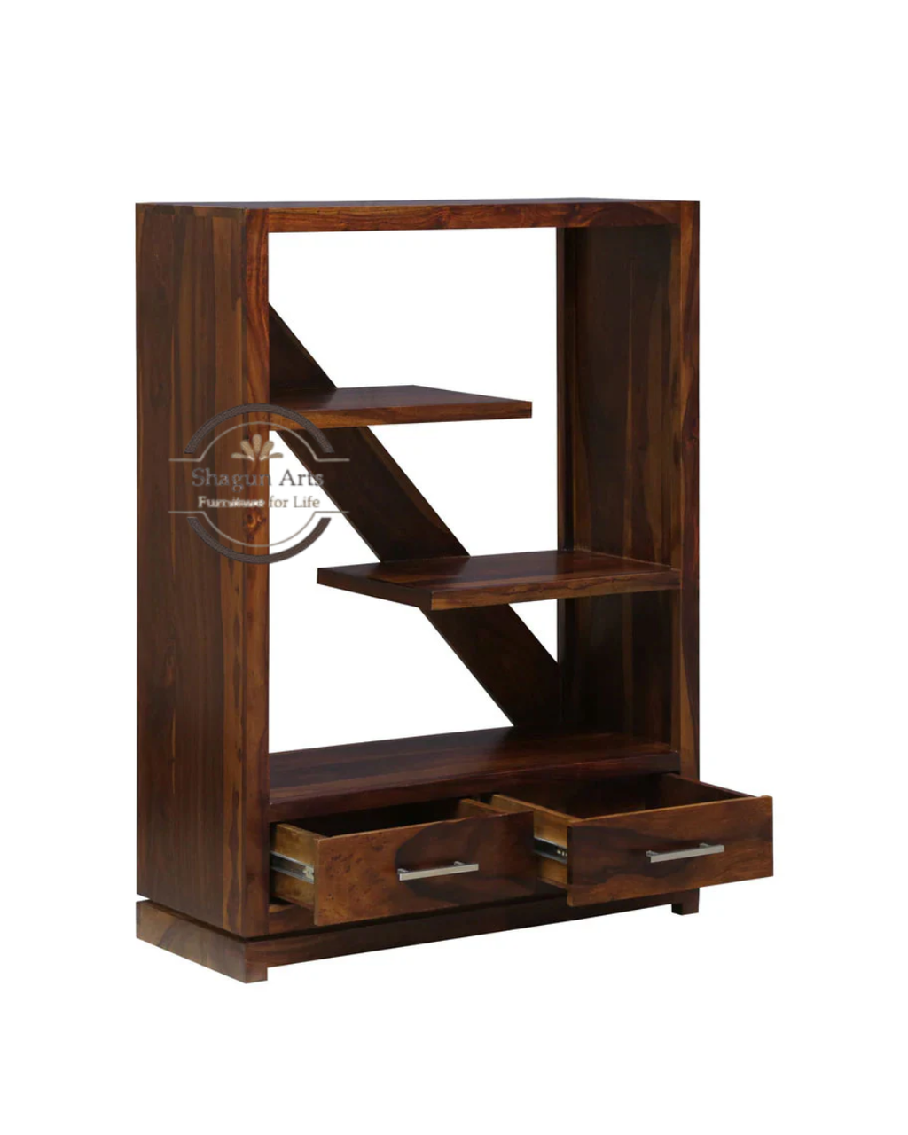 Pietro Solid Wood Book Shelf in Dual Tone Finish