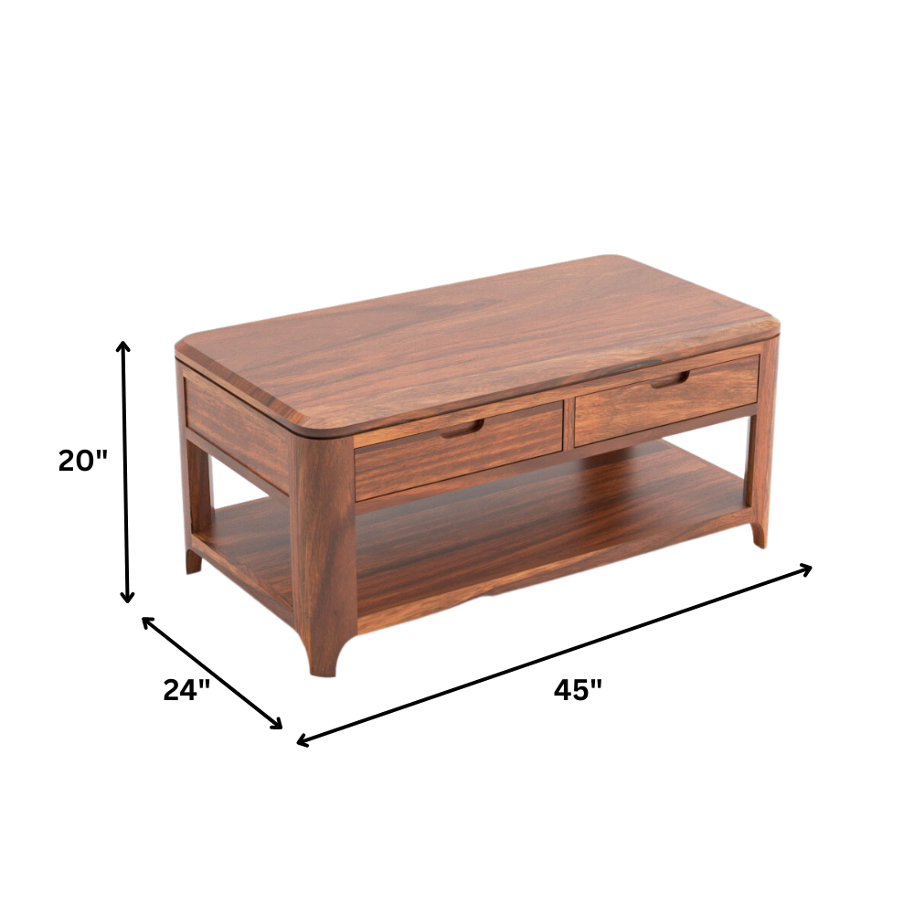 Whitley Solid Sheesham Wood Coffee Table