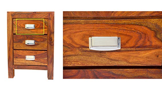 Swirl Bed Table with 3 Drawer for Living Room