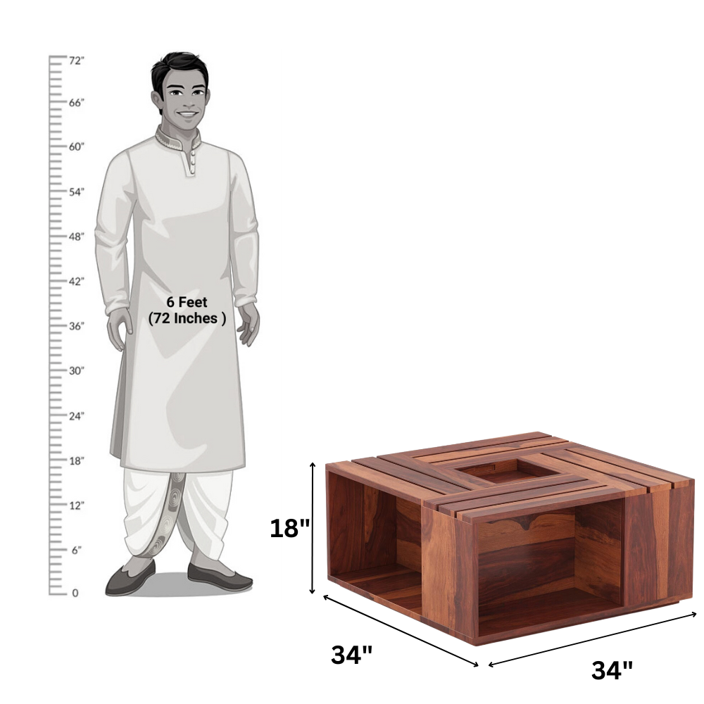 Delilah Solid Sheesham Wood Coffee Table