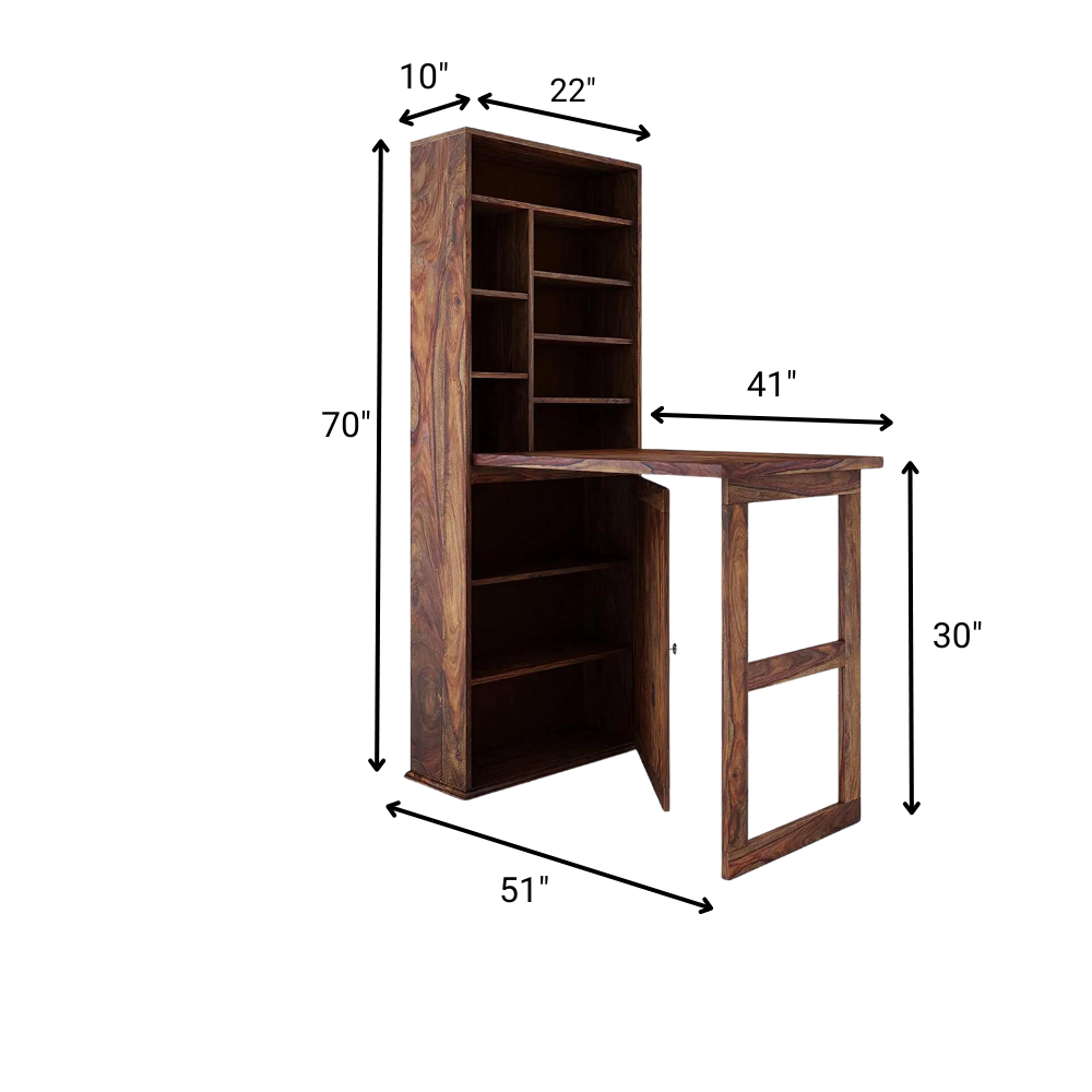 Quinn Solid Sheesham Wood Study Table