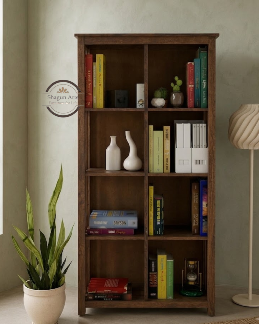 Osias Solid Wood Book Shelf in Honey Oak Finish