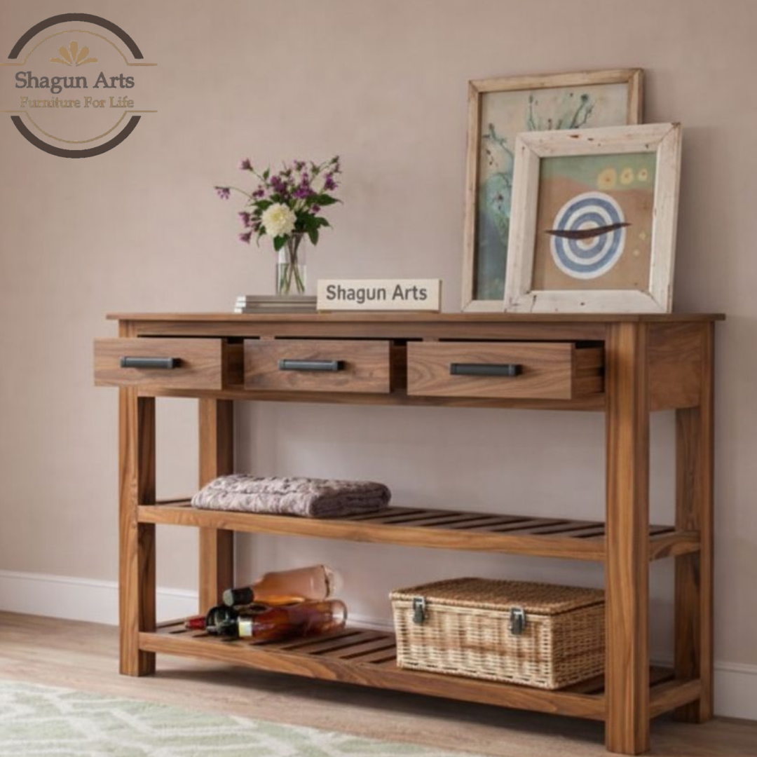 Wooden Console Table with Drawer Storage for Entryway