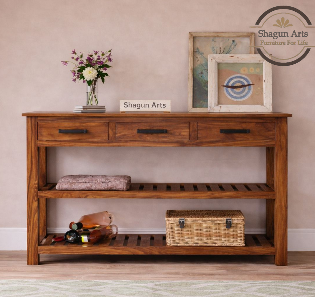 Wooden Console Table with Drawer Storage for Entryway