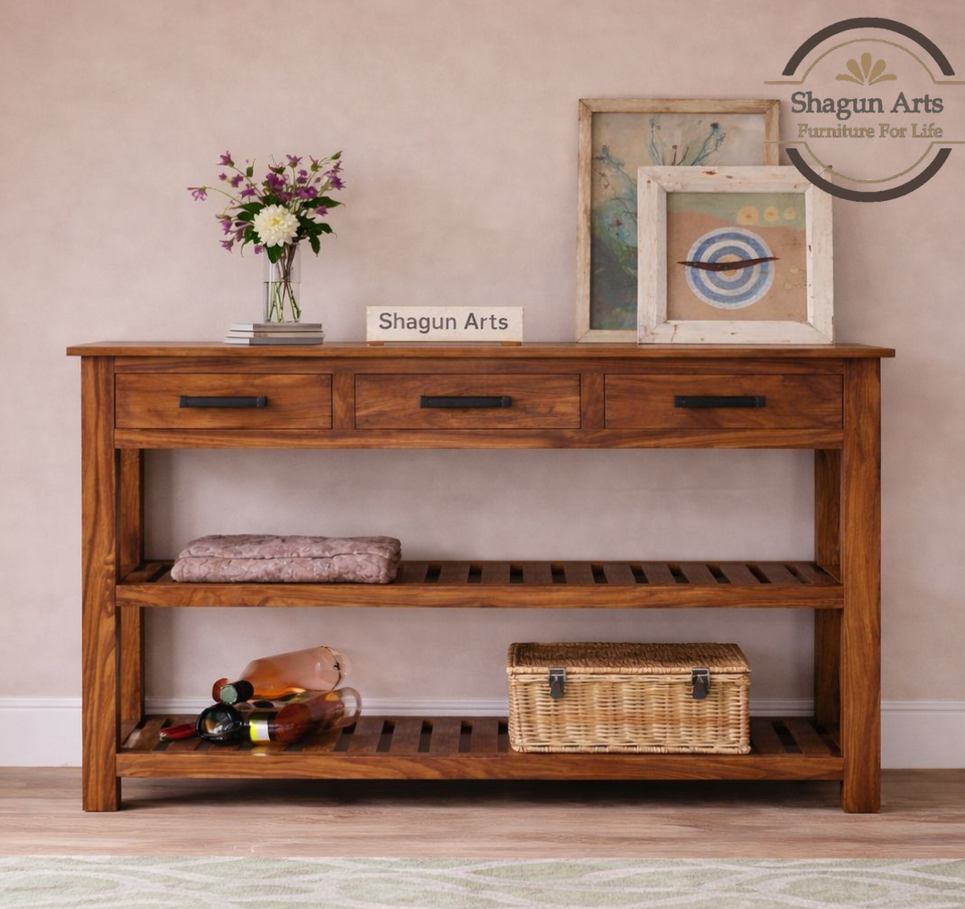 Wooden Console Table with Drawer Storage for Entryway
