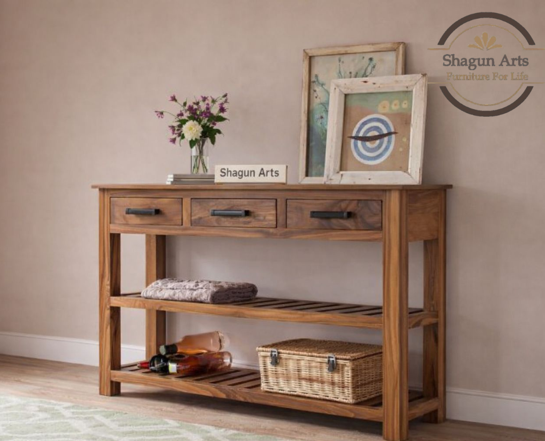 Wooden Console Table with Drawer Storage for Entryway