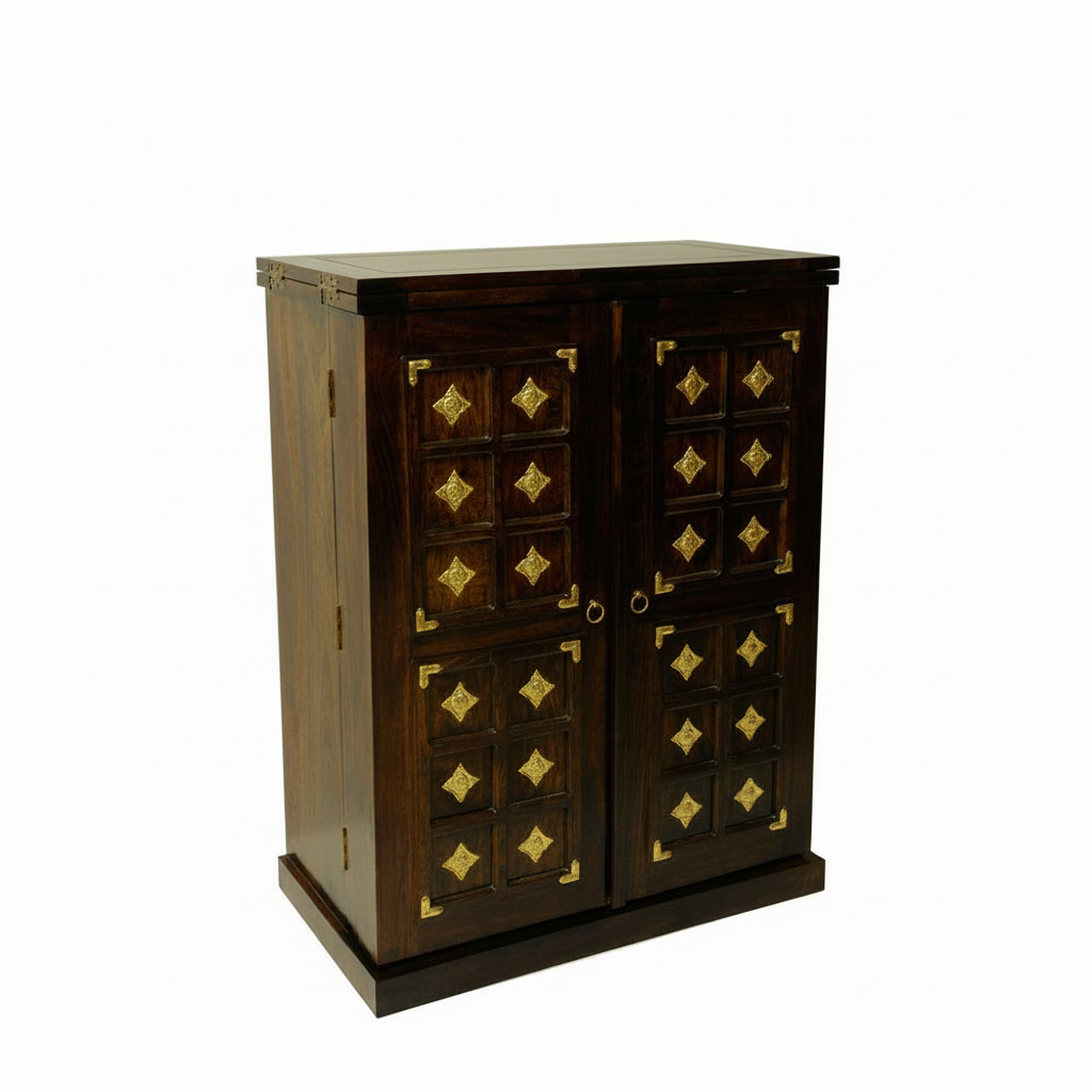 Sheesham Wood Bar Cabinet for Bar Storage