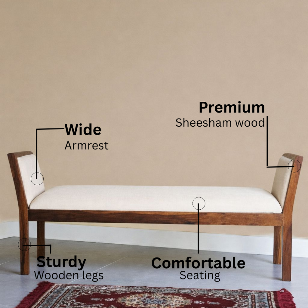 Sheesham Wood Bench for Living Room