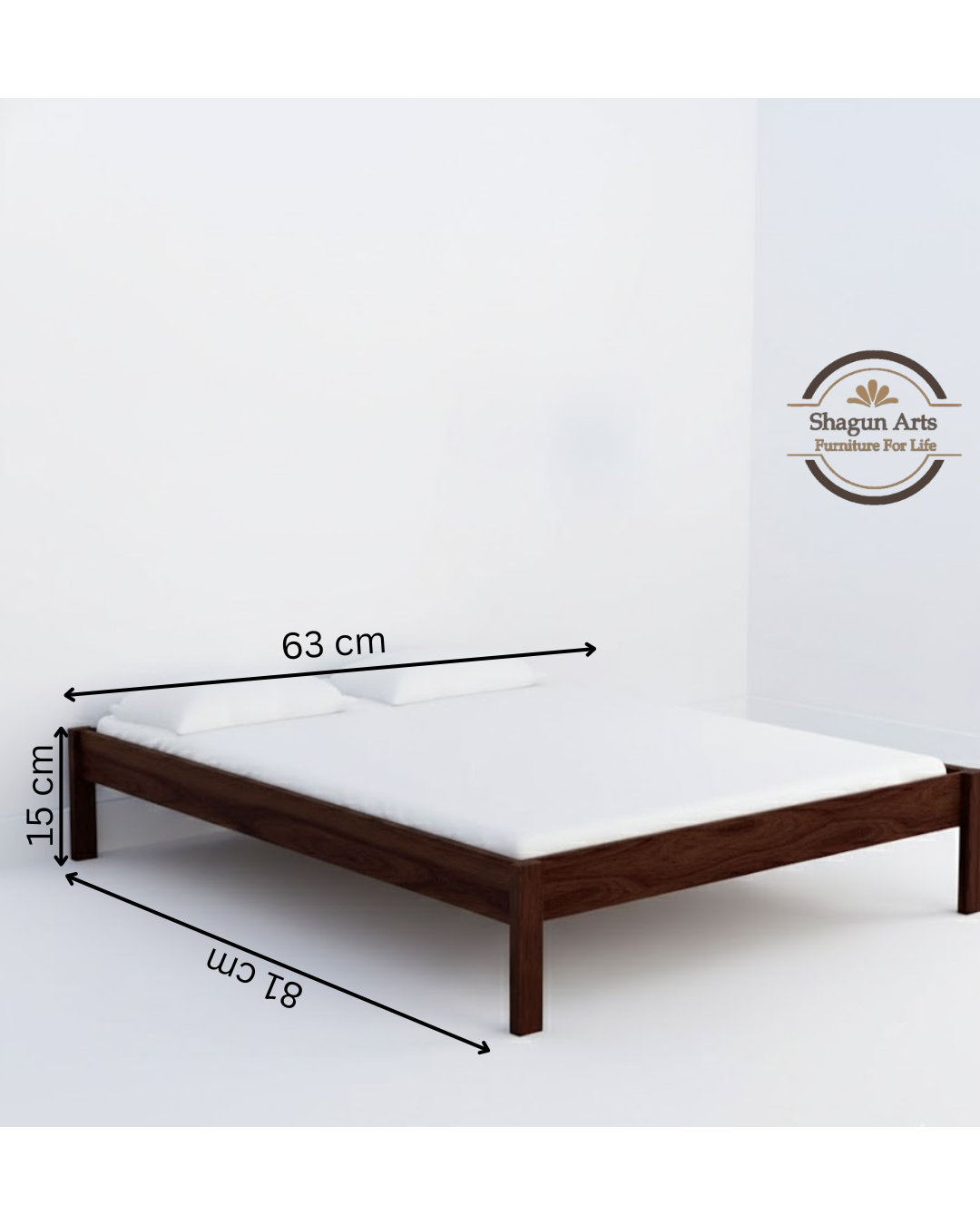 Upholstered Solid Wood Queen Size Bed in Provincial Teak Finish