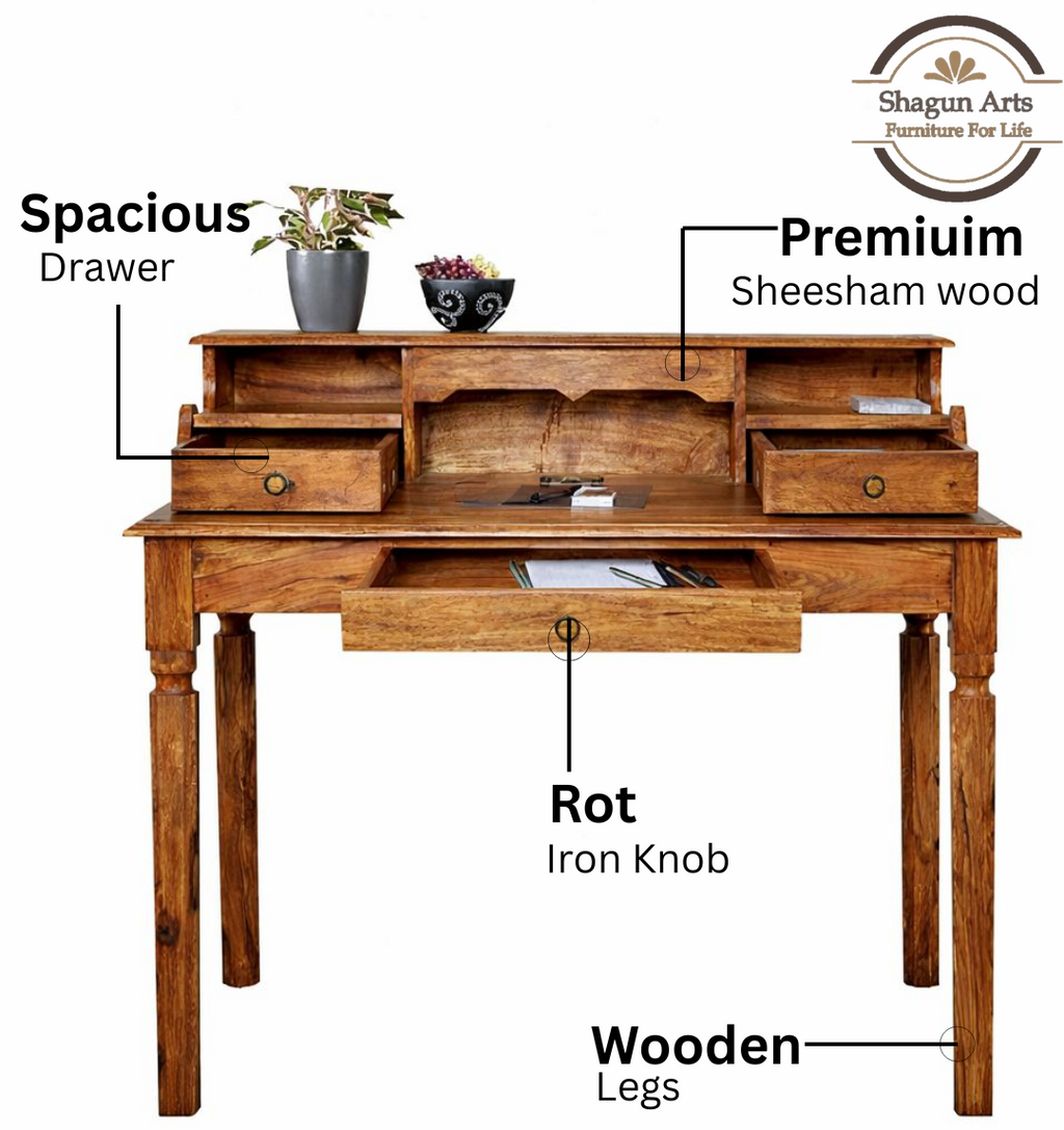 Wooden Study Table with Drawer Storage