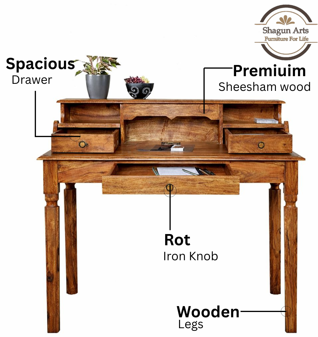 Wooden Study Table with Drawer Storage